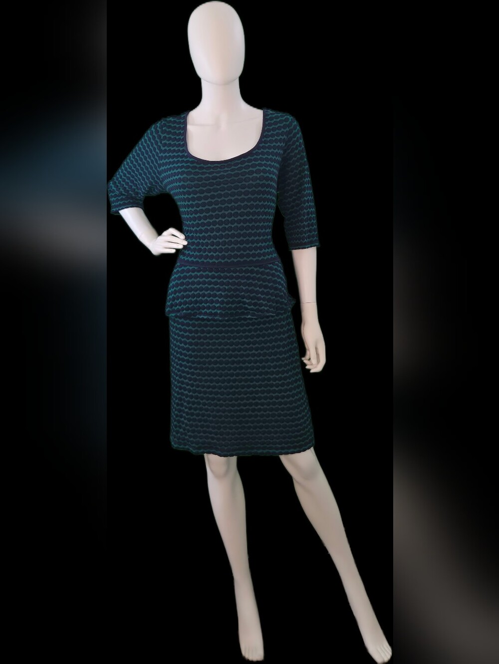 Max Studio Teal and Black Maxi Skirt Set